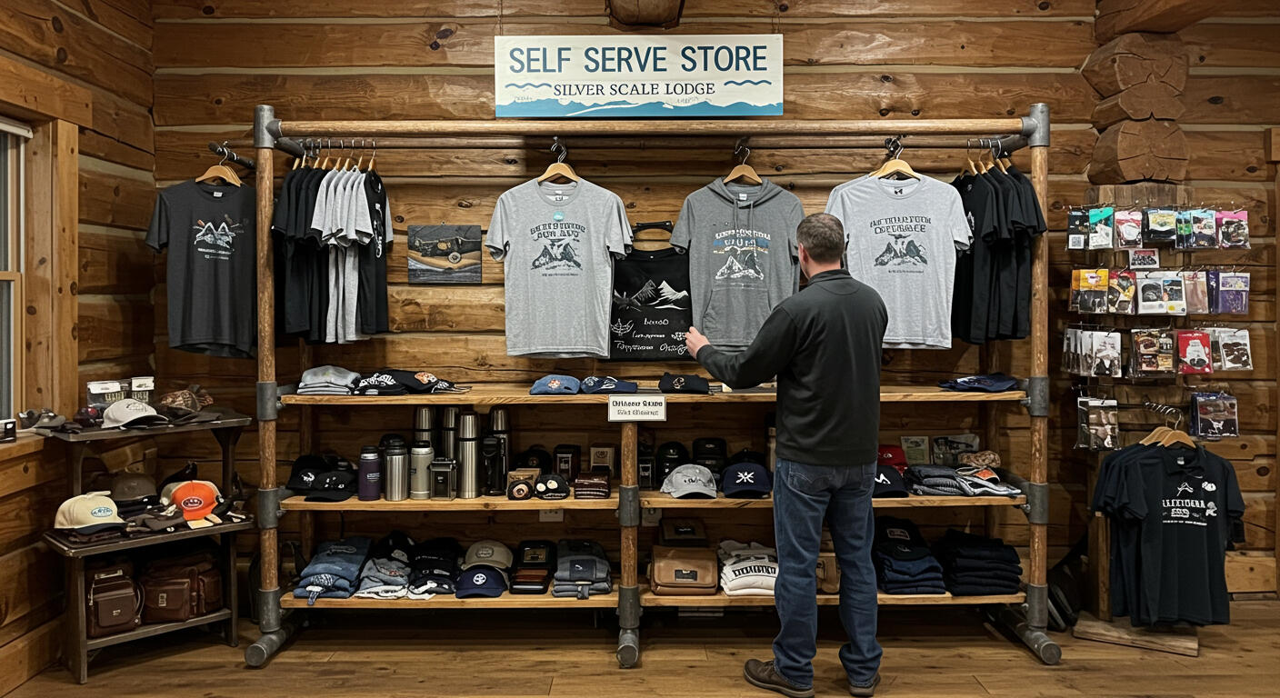 Demo display at our fictional example lodge — Silver Scale Lodge